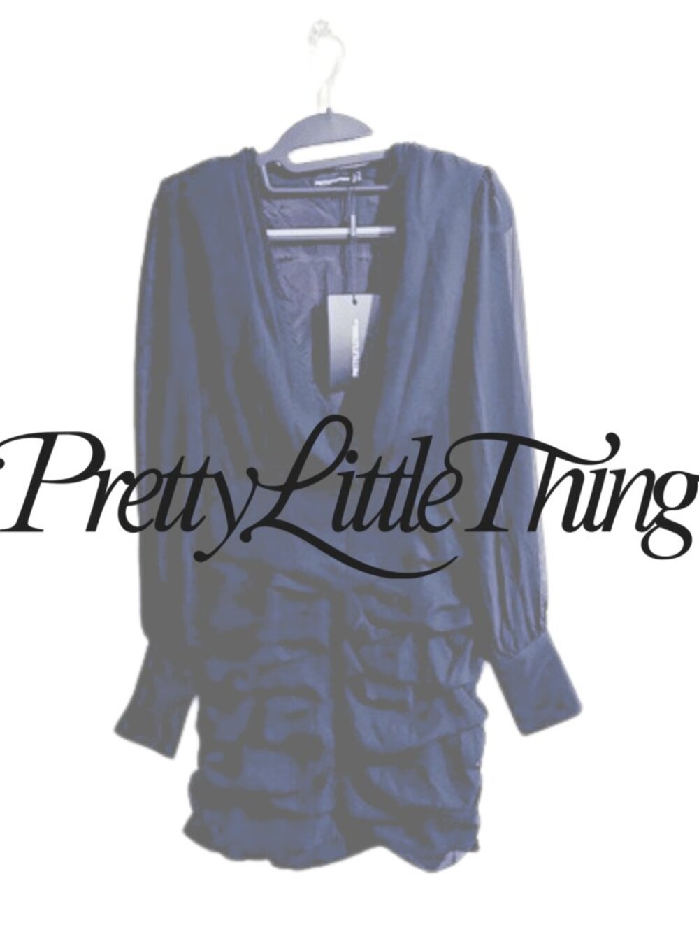 PLT Mini Black Mesh & Ponte Dress